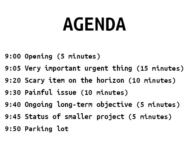 A sample agenda